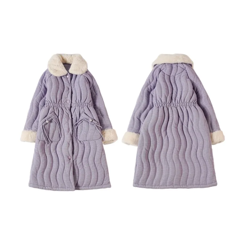 CAIHENGTONG Pajama Robe Women's Purple-0