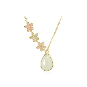 WEITIANXUAN Hetian Jade Necklaces Pale Greenish White Jade Women's