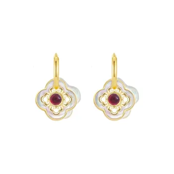 Masw Luxe National Style Commute Copper Alloy Hoop Earrings Women's