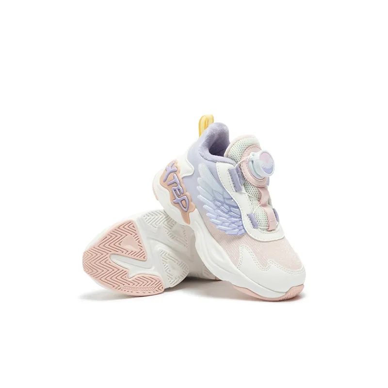 XTEP Anti Slip Wear Resistant Low Top Kids Lifestyle Shoes Sail White Snow Blue Purple Kids'-4