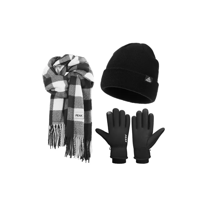 PEAK Knit Scarves Unisex Black Gray Color-4