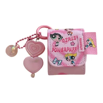Baohuguang Compatible With AirPods 1/2/3 Leather Flap Leather Urban Chic Style The Powerpuff Girls Headphone Cases