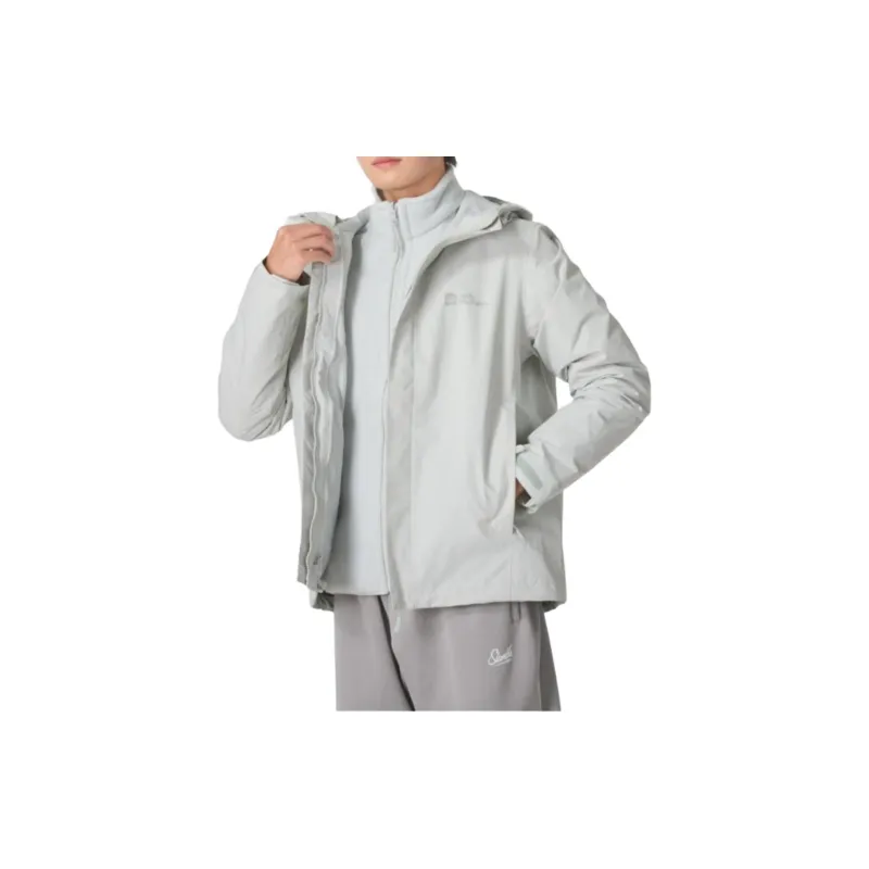 Jack Wolfskin Waterproof And Windproof Windbreaker Jacket Men's Cool Gray-2