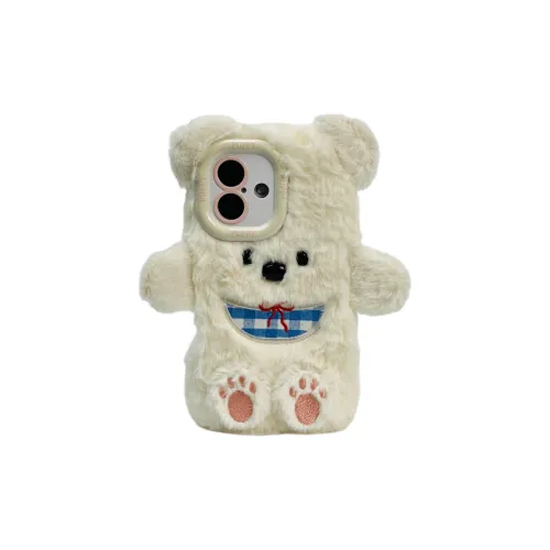 Wei Xin Plush Material Fleece Scarf Bear Phone Cases Compatible With IPhone 16/15 Pro Max/Apple 13/14 Pro Max/12
