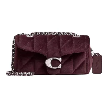 COACH Velvet Shoulder Bag Small Size Women's Melon Red
