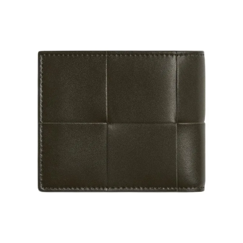 Bottega Veneta Calfskin Wallet Men's Black With Light Cream Candy-2
