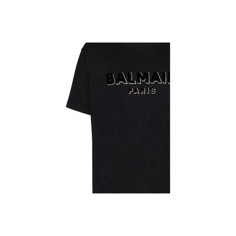 BALMAIN Flock And Foil T Shirt-4