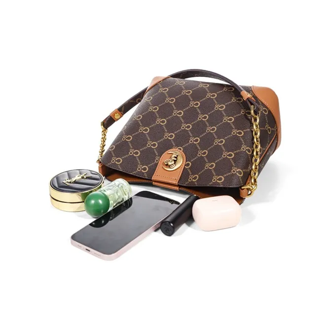 COOGI Synthetic Leather Tote Bag Shopping Bag Crossbody Bag Shoulder Bag Large Size Women's Coffee-5