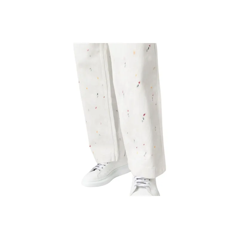 EMPORIO ARMANI Paint Splatter-Detailed Straight Leg Jeans-6