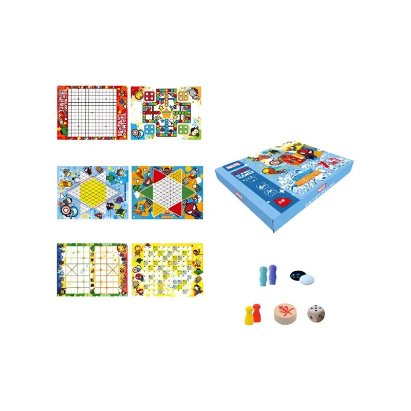Disney Multifunction 7 in 1 Flight Chess Checkers And Five In A Row Board Games-0