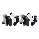 Men's Mid-Calf Color Block Stripes 10 Pack