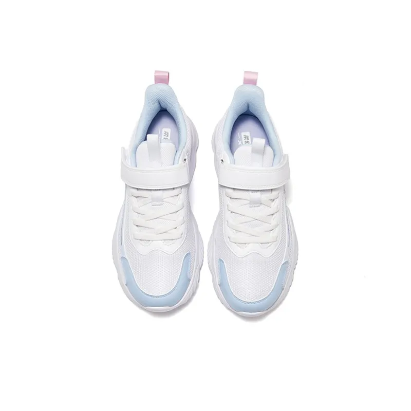 XTEP Anti Slip Wear Resistant Low Top Kids' Running Shoes Xtep White Microwave Blue Teenagers-3