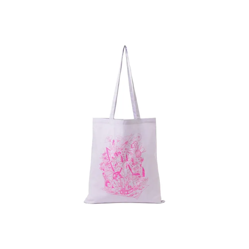 Beams Cotton Tote Bag, Shopping Bag, Shoulder Bag, Handbag Women's Red/Pink-4