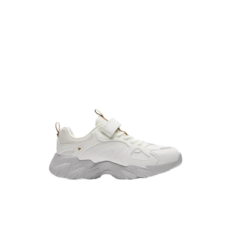 Antakids Anti Slip Wear Resistant Low Top Kids Lifestyle Shoes Ivory White/Light Brown Teenagers-1