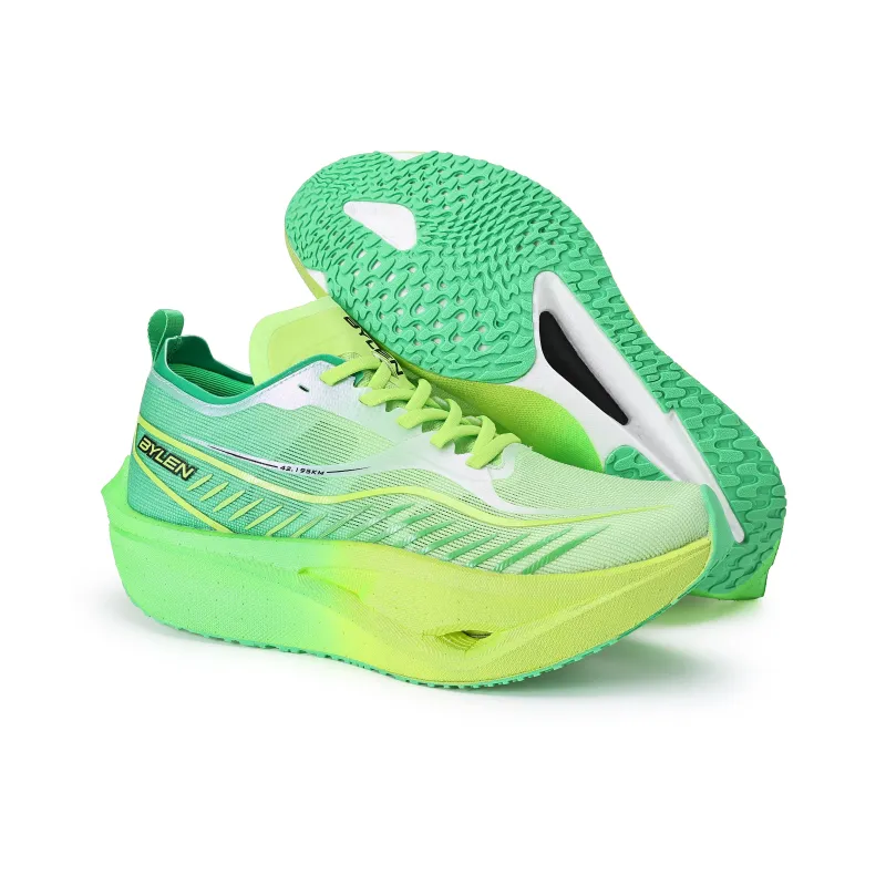 BYLEN Anti Slip And Wear Resistant Breathable Low Top Marathon Running Shoes Unisex Mismatched Color Moscow Green-4