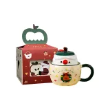 Green-Deer Christmas Ceramic Cup[Portable Gift Box Set]