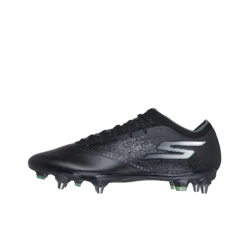 Skechers RAZOR - 1.5 ELITE Anti-Slip Wear-Resistant Soccer Shoes Unisex Black Silver