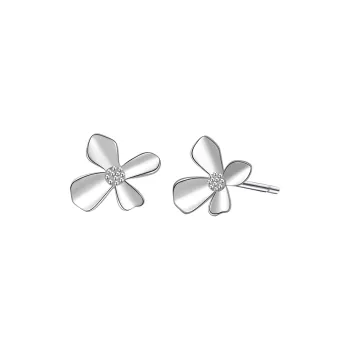Lao Feng Xiang S925 Silver Pair Of Stud Earrings Women's Good Luck