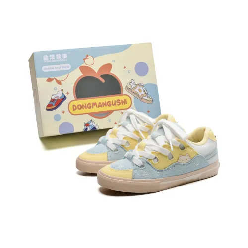 Anime Story Wear resistant Lightweight Breathable And Non slip. Low Top Skateboard Shoes Women's Yellow Blue White
