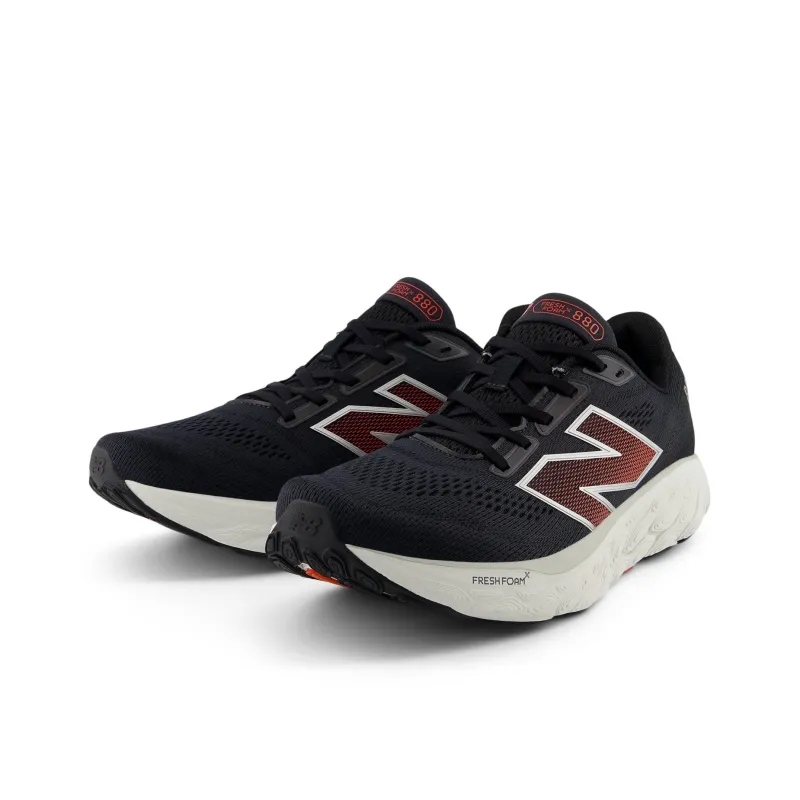 New Balance NB Fresh Foam X 880v14 Anti Slip Wear Resistant Low Top Running Shoes Men's Black White Red-2