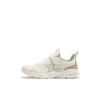 XTEP Anti Slip Wear Resistant Low Top Kids' Running Shoes Sail White Courtyard Wisteria Green Teenagers
