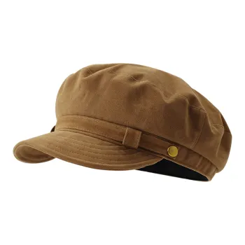 Big Head Planet Cotton Berets Unisex Khaki