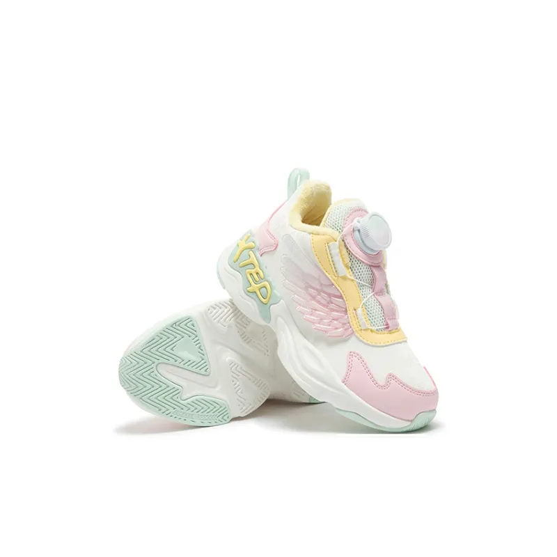 XTEP Anti Slip Wear Resistant Low Top Kids Lifestyle Shoes Sail White New Ice Pink Kids'-4
