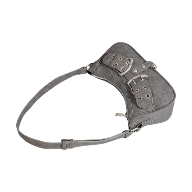 NOMK PU Underarm Shoulder Bag Women's Gray-6
