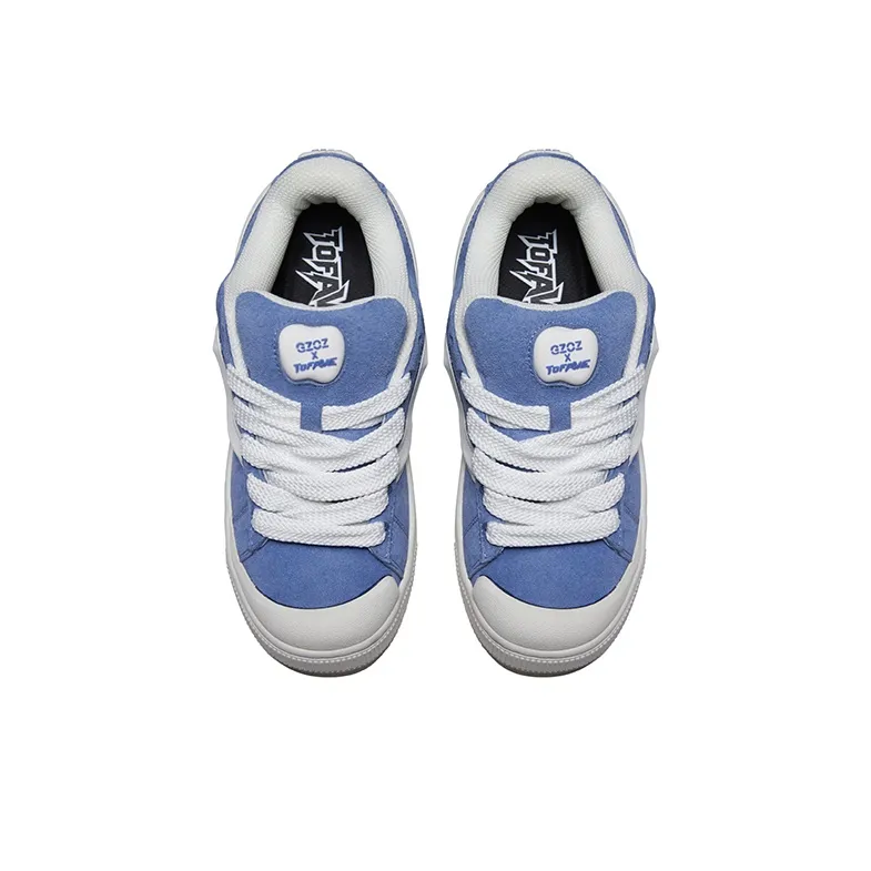 GZOZ Slip Resistant Cushioning Low Top Skateboard Shoes Unisex Lightweight Denim-3