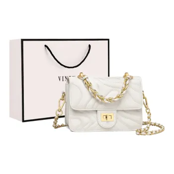 VINEY Cow Leather Shoulder Bag Crossbody Bag Regular Women's Ecru