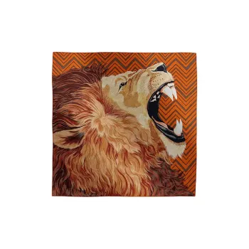 HERMES Cashmere Silk Scarves Unisex Orange