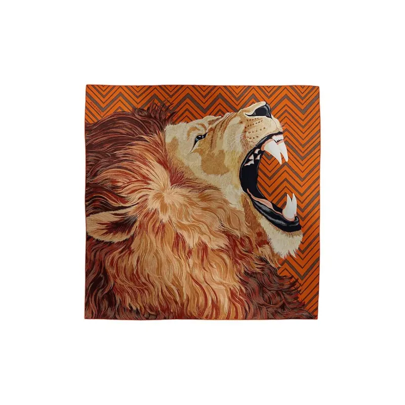 HERMES Cashmere Silk Scarves Unisex Orange-0