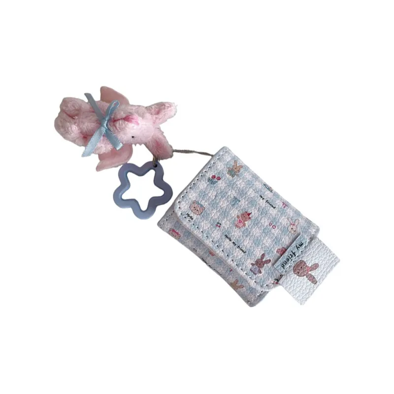 Baohuguang Compatible With AirPods 1/2/3 Leather Ins Korean Style Plaid Tulip Rabbit Impact Resistant Headphone Cases-6