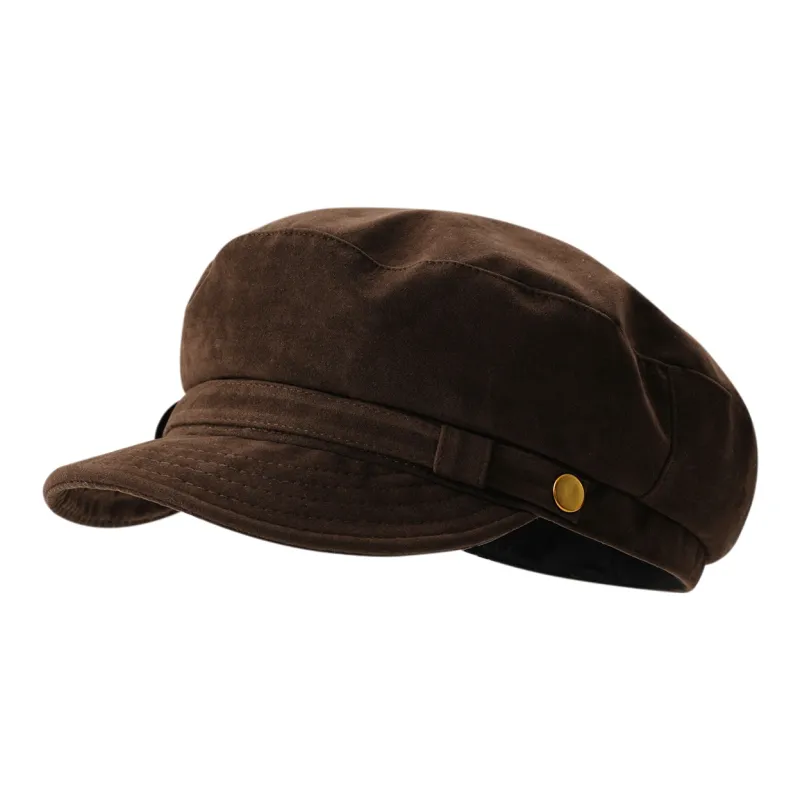 Big Head Planet Cotton Berets Unisex Khaki-3