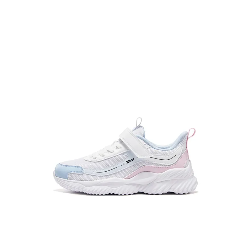 XTEP Anti Slip Wear Resistant Low Top Kids' Running Shoes Xtep White Microwave Blue Teenagers-0
