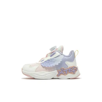 XTEP Anti Slip Wear Resistant Low Top Kids Lifestyle Shoes Sail White Snow Blue Purple Kids'