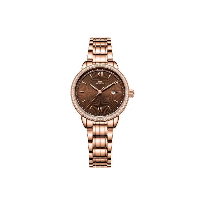 Beijing Double Swallow Mechanical Movement Stainless Steel Watchband Watch Women's Watch Black Dial-2