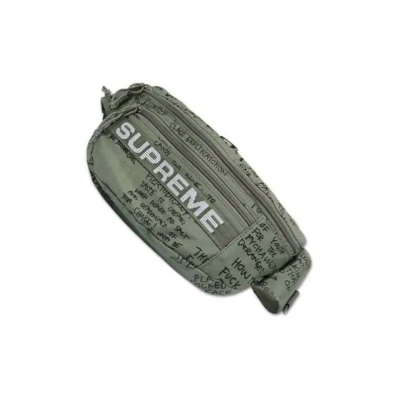 Supreme Cotton With Nylon Shoulder Bag, Crossbody Bag, Fanny Pack Regular Unisex Green-2