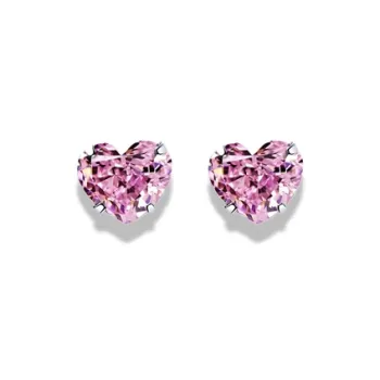 GIRATI 999 Silver Zircon Stud Earrings Women's