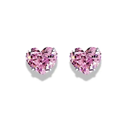 GIRATI 999 Silver Zircon Stud Earrings Women's-0