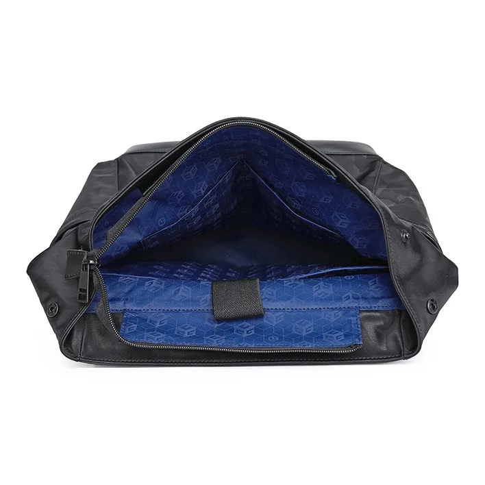 GOLDLION Fabric With Synthetic Leather Backpack Large Size Men's Black-4