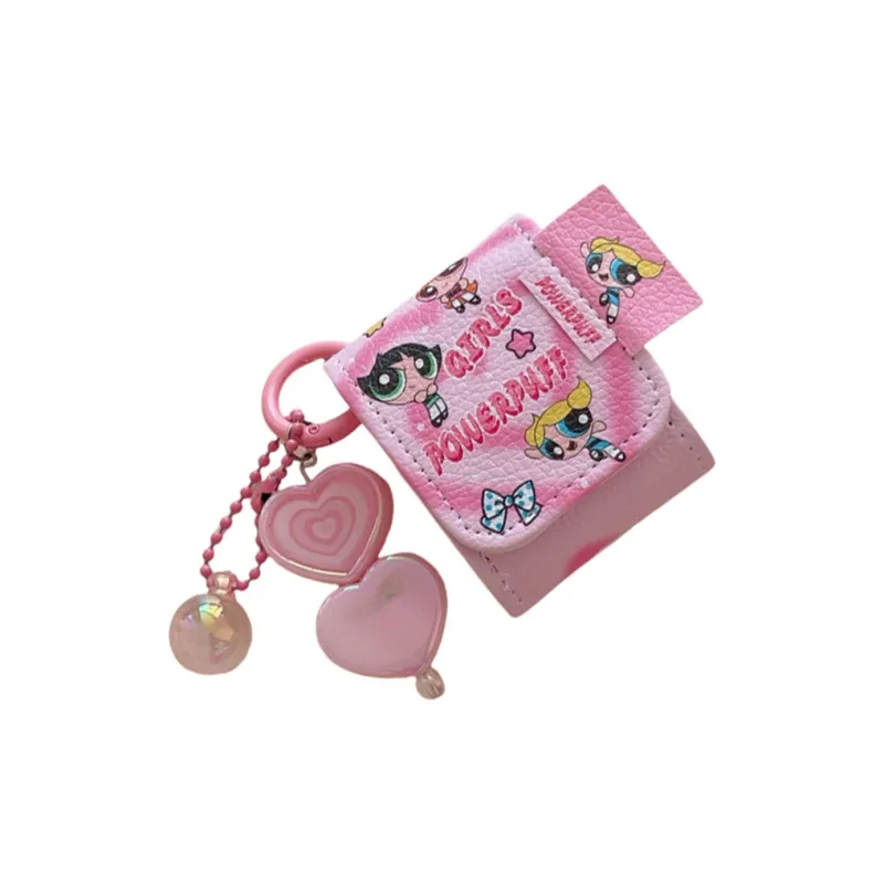 Baohuguang Compatible With AirPods 1/2/3 Leather Flap Leather Urban Chic Style The Powerpuff Girls Headphone Cases-1