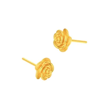 Qing Yi 18K Gold Stud Earrings Unisex