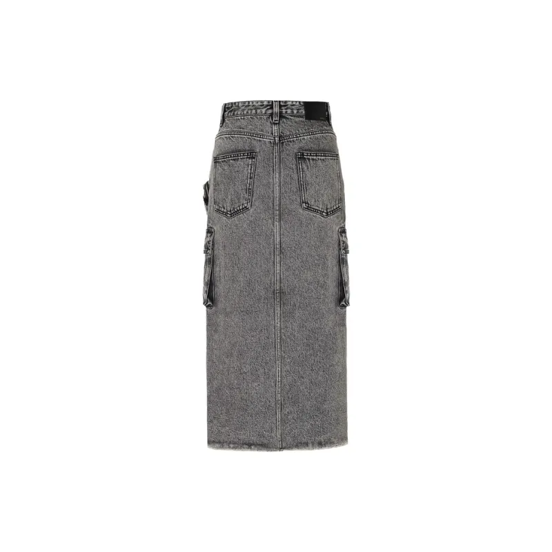 MOCO Denim Long Skirt Women's Black-1