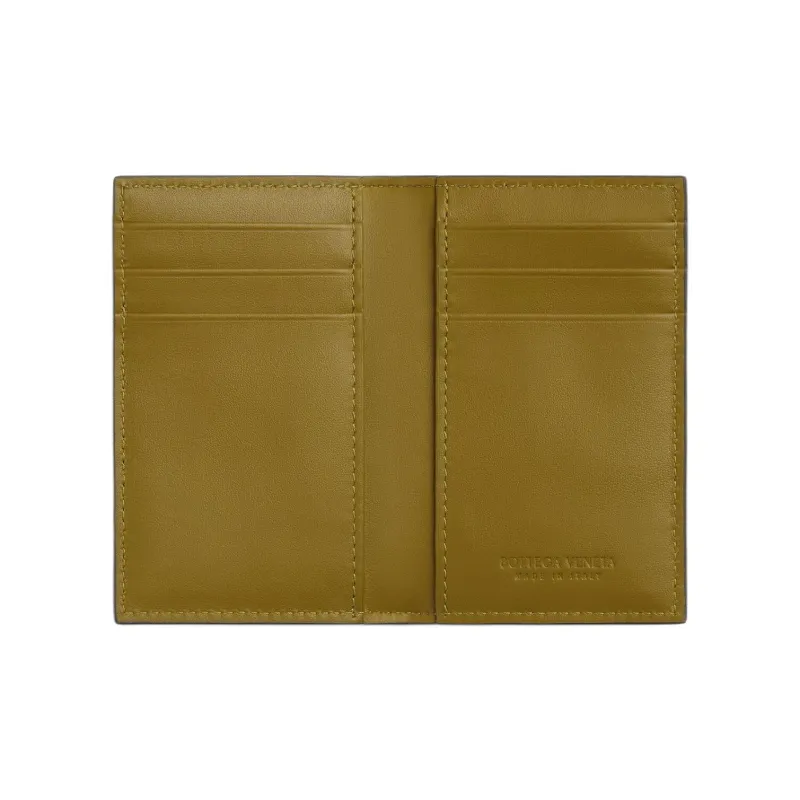 Bottega Veneta CASSETTE Calfskin Card Holder Men's Agate Gray & Jasper-2