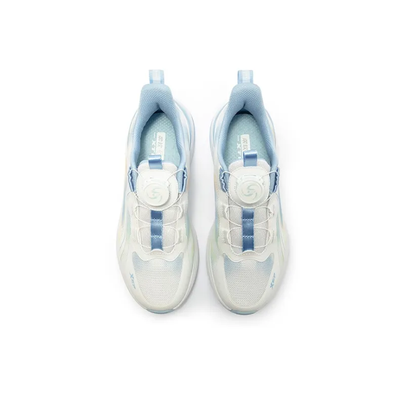 XTEP Anti Slip Wear Resistant Low Top Kids' Running Shoes Tengri White Aurora Blue Kids'-3