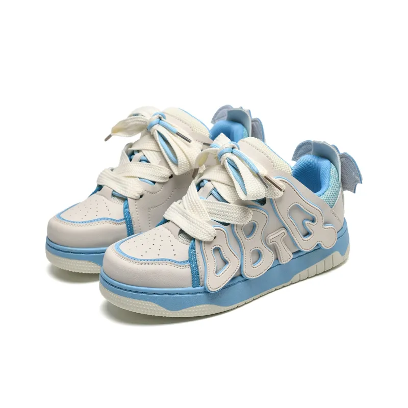 ABCIO Anti Slip Wear Resistant Low Top Skateboard Shoes Women's White Red-40