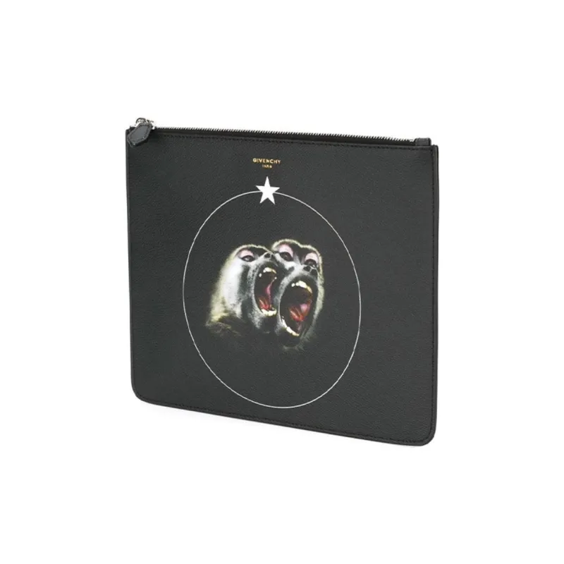 Givenchy PU Polyurethane Clutch Men's Black-1