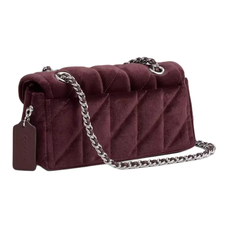 COACH Velvet Shoulder Bag Small Size Women's Melon Red-1