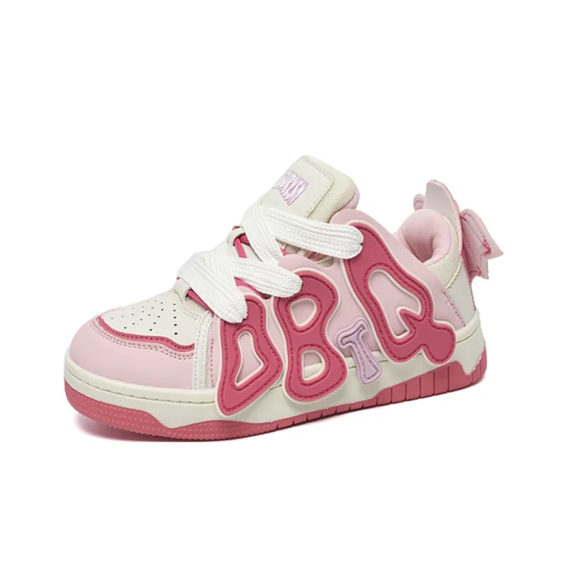 ABCIO Anti Slip Wear Resistant Low Top Skateboard Shoes Women's White Red-23